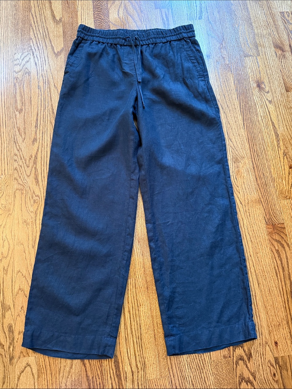Talbots Navy Linen Drawstring Pants